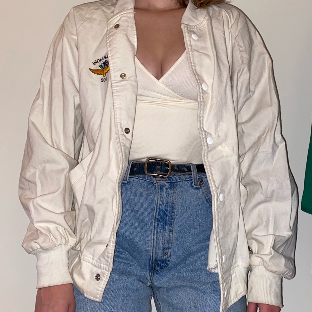 vintage white letterman jacket